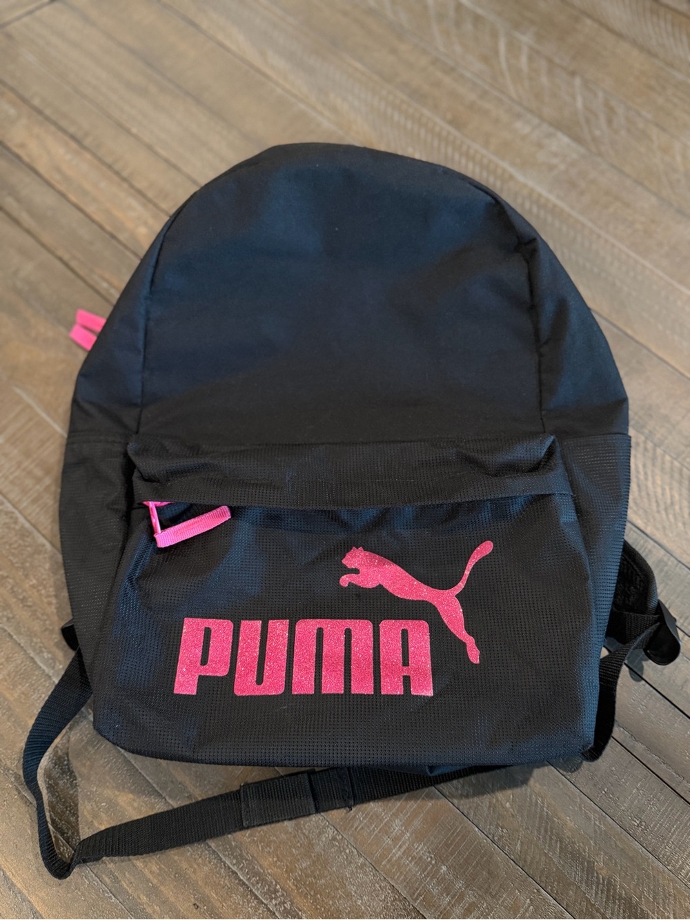 Puma Black Backpack with Pink Logo for Kids